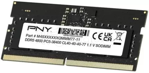 Photo de Barrette mémoire 16Go SODIMM DDR5 PNY Performance 4800MHz (Noir)