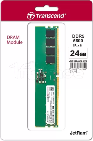 Photo de Barrette mémoire 24Go DIMM DDR5 Transcend JetRam 5600MHz (Noir)