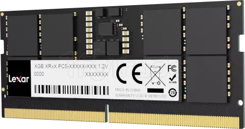 Photo de Barrette mémoire 24Go SODIMM DDR5 Lexar 5600MHz (Noir) Version OEM (Tray)