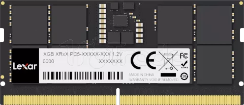 Photo de Barrette mémoire 24Go SODIMM DDR5 Lexar 5600MHz (Noir) Version OEM (Tray)