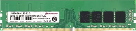 Photo de Barrette mémoire 32Go DIMM DDR4 Transcend JetRam 2666Mhz (Vert)