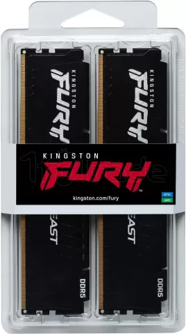 Photo de Barrette mémoire 32Go DIMM DDR5 Kingston Fury Beast 6000MHz CL36 (Noir)