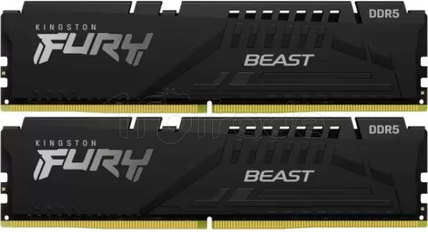Photo de Barrette mémoire 32Go DIMM DDR5 Kingston Fury Beast 6000MHz CL36 (Noir)