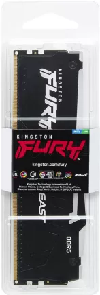 Photo de Barrette mémoire 32Go DIMM DDR5 Kingston Fury Beast RGB 5200MHz (Noir)