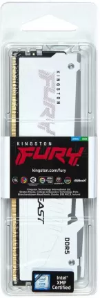 Photo de Barrette mémoire 32Go DIMM DDR5 Kingston Fury Beast RGB 5600MHz (Blanc)
