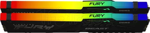 Photo de Barrette mémoire 32Go DIMM DDR5 Kingston Fury Beast RGB 5600MHz (Noir)