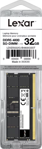 Photo de Barrette mémoire 32Go SODIMM DDR5 Lexar 5600Mhz (Noir)