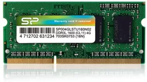 Photo de Barrette mémoire 4Go SODIMM DDR3L Silicon Power PC12800 (1600 Mhz) (Vert)