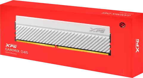 Photo de Barrette mémoire 8Go DIMM DDR4 Adata XPG GammiX D45 RGB  3600Mhz (Blanc)