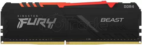 Photo de Barrette mémoire 8Go DIMM DDR4 Kingston Fury Beast RGB  3200Mhz (Noir)