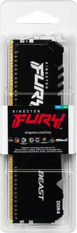 Photo de Barrette mémoire 8Go DIMM DDR4 Kingston Fury Beast RGB  3200Mhz (Noir)