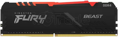 Photo de Barrette mémoire 8Go DIMM DDR4 Kingston Fury Beast RGB  3600Mhz (Noir)