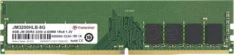 Photo de Barrette mémoire 8Go DIMM DDR4 Transcend JetRam  3200Mhz (Vert)