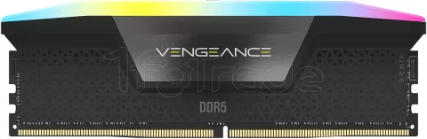 Photo de Barrette mémoire 8Go DIMM DDR5 Corsair Vengeance RGB 5200 MHz (Noir)