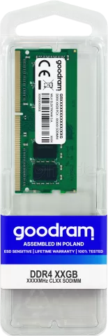 Photo de Barrette mémoire 8Go SODIMM DDR4 GoodRam 3200Mhz (Vert)