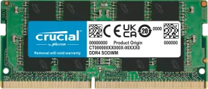 Photo de Barrette mémoire SODIMM 16Go DDR4 Crucial  3200Mhz (Vert) Version OEM (Tray)