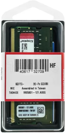 Photo de Barrette mémoire SODIMM DDR5 8Go Kingston ValueRam 5600Mhz (Vert)