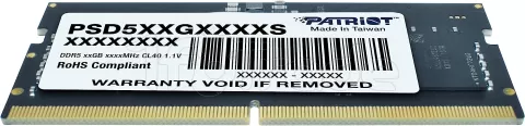 Photo de Barrette mémoire SODIMM DDR5 8Go Patriot Signature Line  5600MHz (Noir)