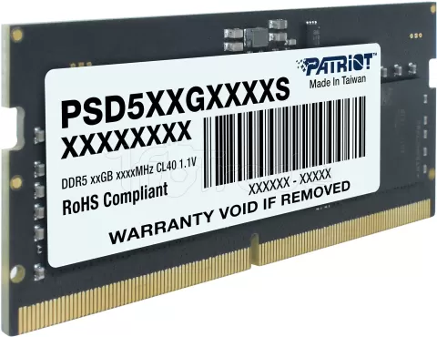 Photo de Barrette mémoire SODIMM DDR5 8Go Patriot Signature Line  5600MHz (Noir)