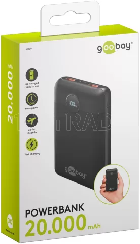 Photo de Batterie externe Goobay 2xUSB-A + 1x USB-C - 20000mAh (Noir)