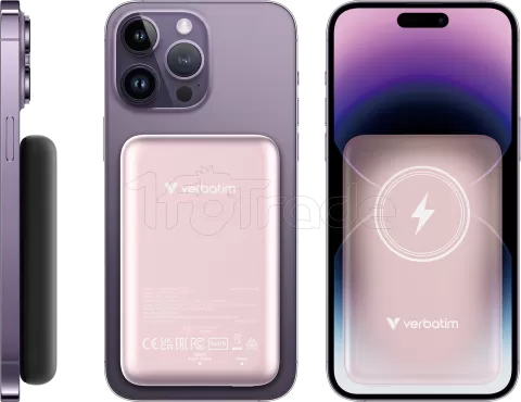 Photo de Batterie externe sans fil magnétique Verbatim Charge'N'Go - 10000 mAh (Rose)