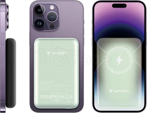 Photo de Batterie externe sans fil magnétique Verbatim Charge'N'Go - 10000 mAh (Vert)