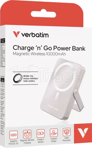 Photo de Batterie externe sans fil magnétique Verbatim Charge'n'Go 10000mAh (Rose)