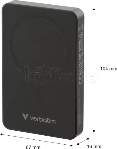 Photo de Batterie externe sans fil magnétique Verbatim Charge'n'Go Essentials - 10000mAh (Noir)