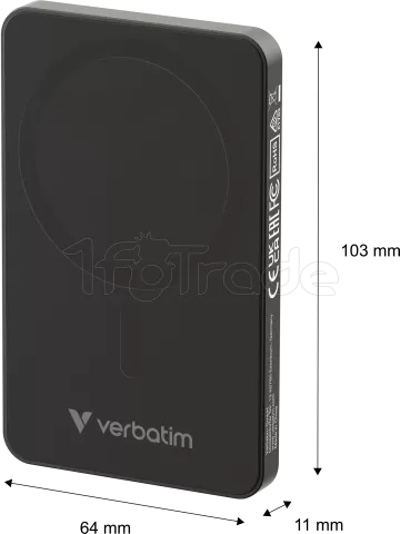 Photo de Batterie externe sans fil magnétique Verbatim Charge'n'Go Essentials - 5000mAh (Noir)