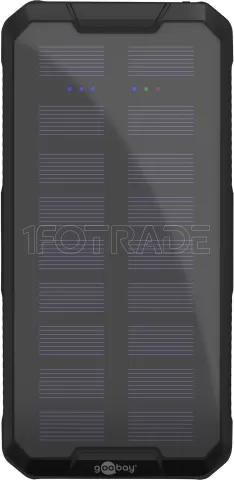 Photo de Batterie externe solaire Goobay 2x USB-A + 1x USB-C - 20000 mAh (Noir)