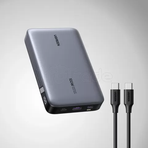 Photo de Batterie externe Ugreen Nexode - 20000mAh + cable USB-C (Gris)