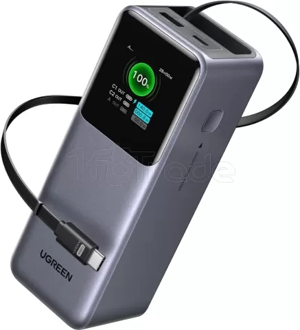 Photo de Batterie externe Ugreen Nexode + USB-C rétractable - 20000mAh (Gris)