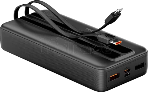 Photo de Batterie externe USB avec écran Vention - 20000mAh 22.5W (Noir) + Cables USB/C + Lightning inclus (Noir)