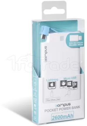 Photo de Batterie externe USB/Lightning Campus - 2600mAh (Blanc)