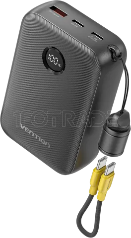 Photo de Batterie externe Vention 2x USB-C + 1x USB-A - 20000mAh (Noir)