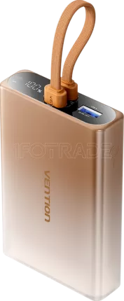 Photo de Batterie externe Vention FHZ 1x USB-C + 1x USB-A + 1x Lightning - 10000mAh (Marron)