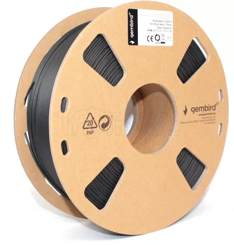 Photo de Bobine de Filament PLA 3D Gembird Noir Ø1.75mm - 1kg