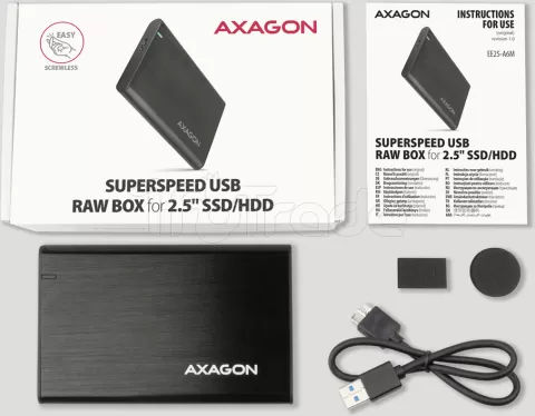 Photo de Boitier externe USB 3.0 Axagon EE25-A6M - S-ATA 2,5" (Noir)