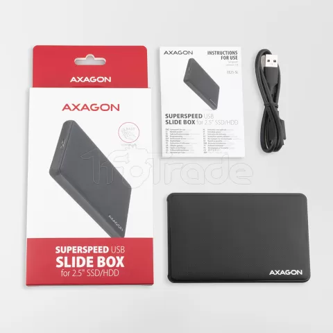 Photo de Boitier externe USB 3.0 Axagon EE25-SL - S-ATA 2,5" (Noir)