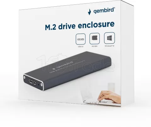 Photo de Boitier externe USB 3.0 Gembird - S-ATA M.2 Type 2280 (Noir)