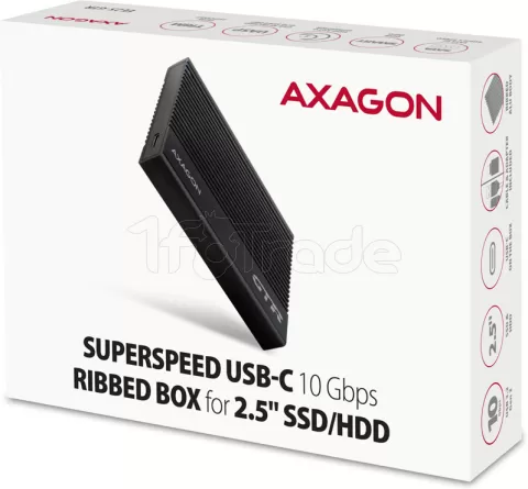 Photo de Boitier externe USB 3.1 Axagon EE25-GTR - S-ATA 2,5" (Noir)