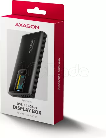 Photo de Boitier externe USB 3.1 Axagon EEM2-SD2B - S-ATA/NVMe M.2 Type 2280 (Noir)