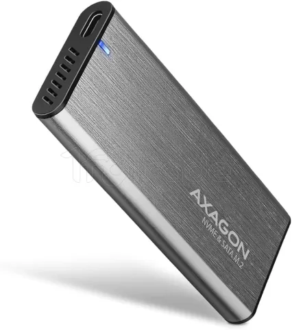 Photo de Boitier externe USB 3.1 Axagon EEM2-SG2 - S-ATA/NVMe M.2 Type 2280 (Argent)