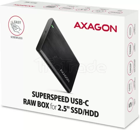 Photo de Boitier externe USB 3.2 Axagon EE25-A6C - S-ATA 2,5" (Noir)