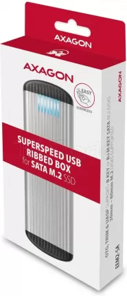 Photo de Boitier externe USB 3.2 Axagon EEM2-SA - S-ATA M.2 Type 2280 (Gris)