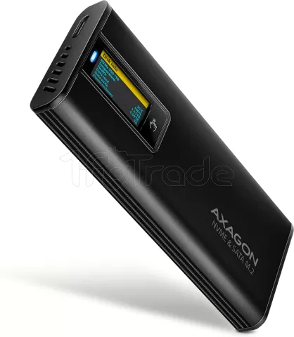 Photo de Boitier externe USB 3.2 Axagon EEM2-SD2B - S-ATA/NVMe M.2 Type 2280 (Noir)