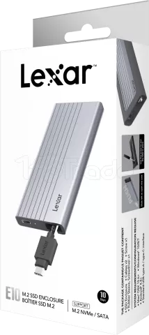 Photo de Boitier externe USB 3.2 Lexar E10 - S-ATA/NVMe M.2 Type 2280 (Argent)