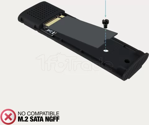 Photo de Boitier externe USB-C 3.1 TooQ Code - NVMe M.2 Type 2280 (Noir)