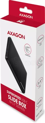 Photo de Boitier externe USB-C 3.2 Axagon EE25-SLC - S-ATA 2,5" (Noir)