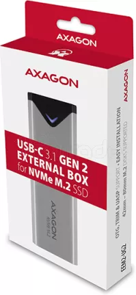 Photo de Boitier externe USB-C 3.2 Axagon EEM2-UG2 - S-ATA/NVMe M.2 Type 2280 (Argent)